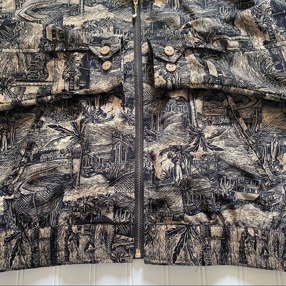 Line Up For Sport Women's Tropical Island Palm Print Full Zip Jacket Size Small - Picture 11 of 12